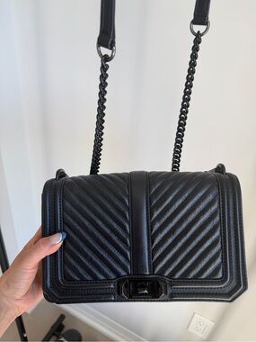 Rebecca Minkoff Black Quilted Chain-strap Shoulder Bag